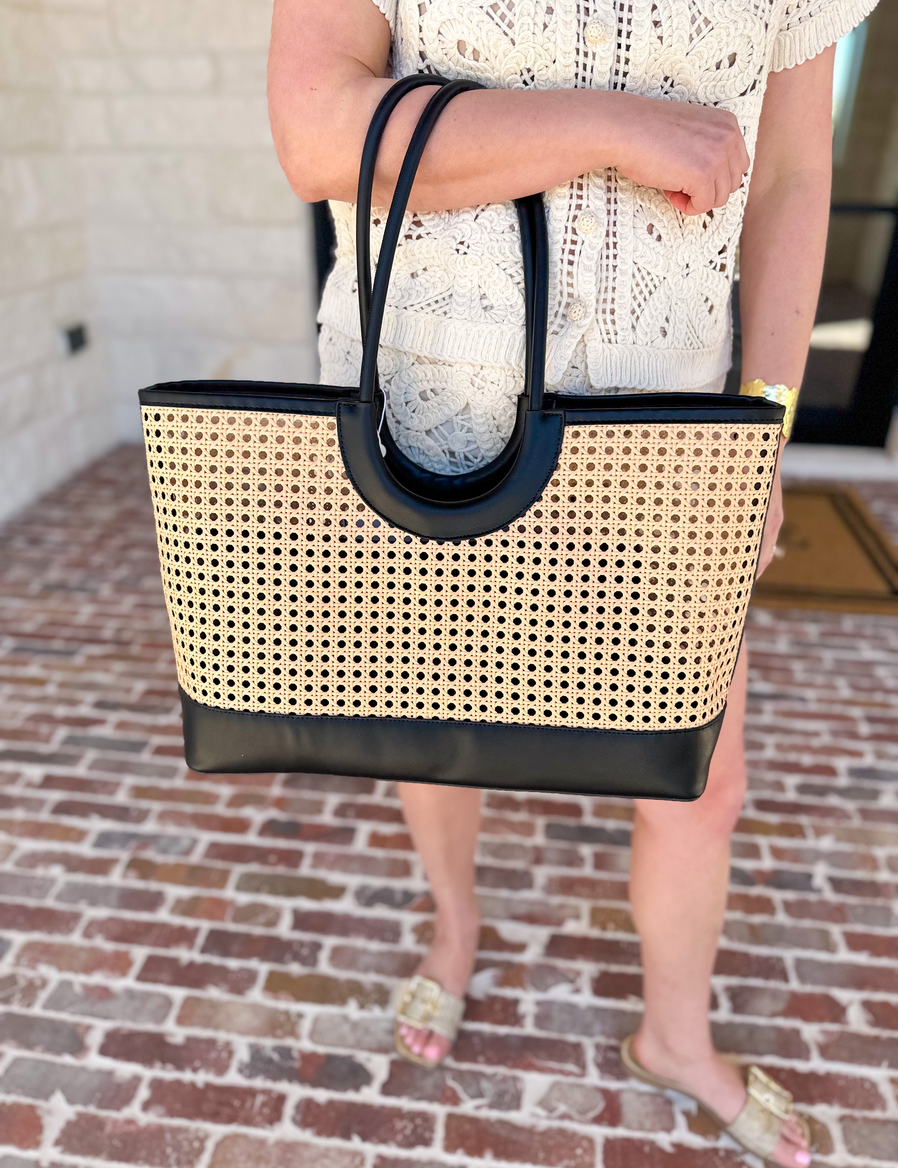 The Lyra Tote Bag - Black-130 ACCESSORIES-SHIRALEAH-July & June Women's Fashion Boutique Located in San Antonio, Texas