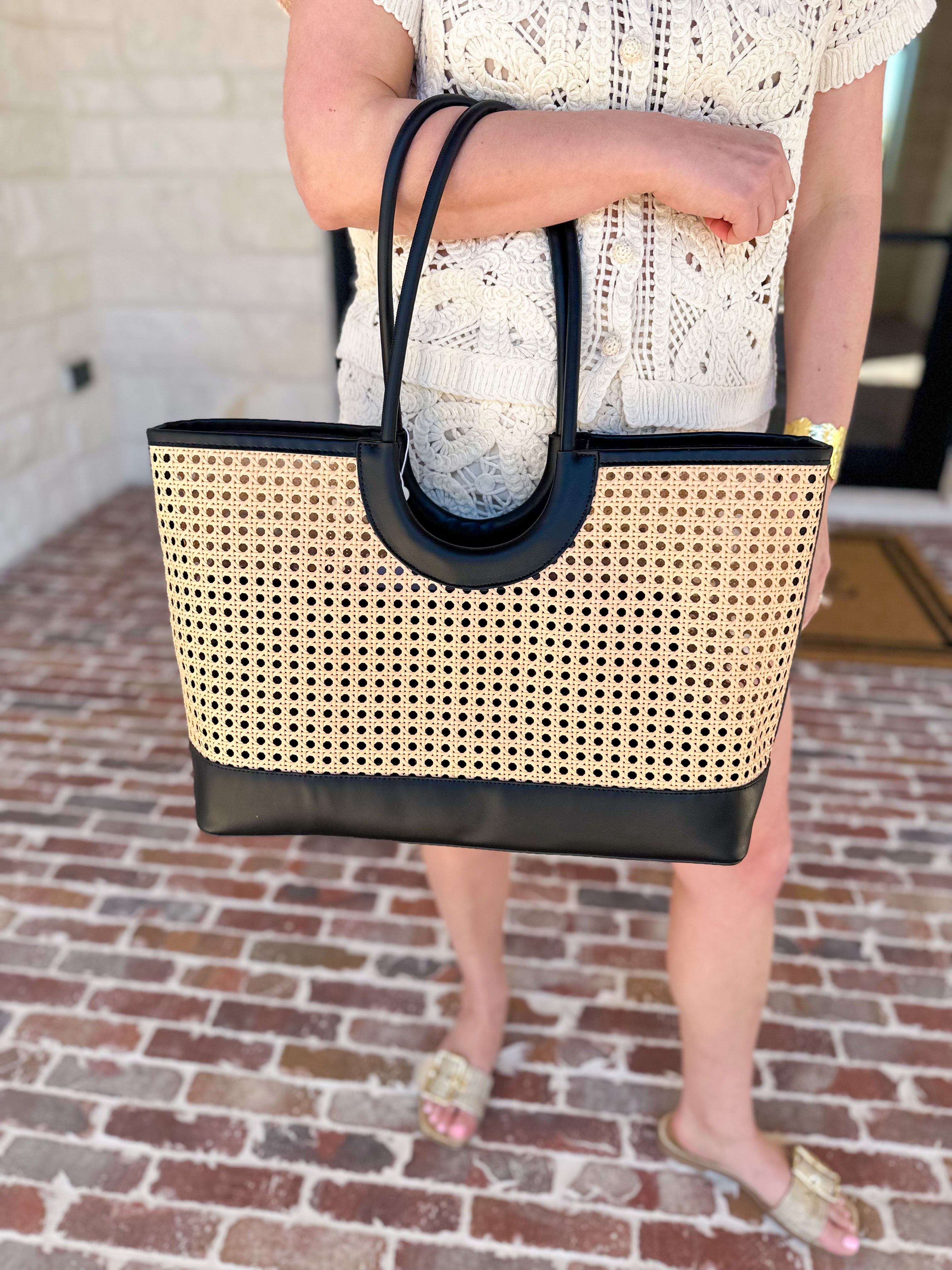 The Lyra Tote Bag - Black-130 ACCESSORIES-SHIRALEAH-July & June Women's Fashion Boutique Located in San Antonio, Texas