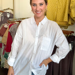 Everyday Cotton White Button Down Shirt-200 Fashion Blouses-BE COOL-July & June Women's Fashion Boutique Located in San Antonio, Texas