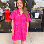 Hot Pink Lace Mini Dress-510 Mini-FATE-July & June Women's Fashion Boutique Located in San Antonio, Texas