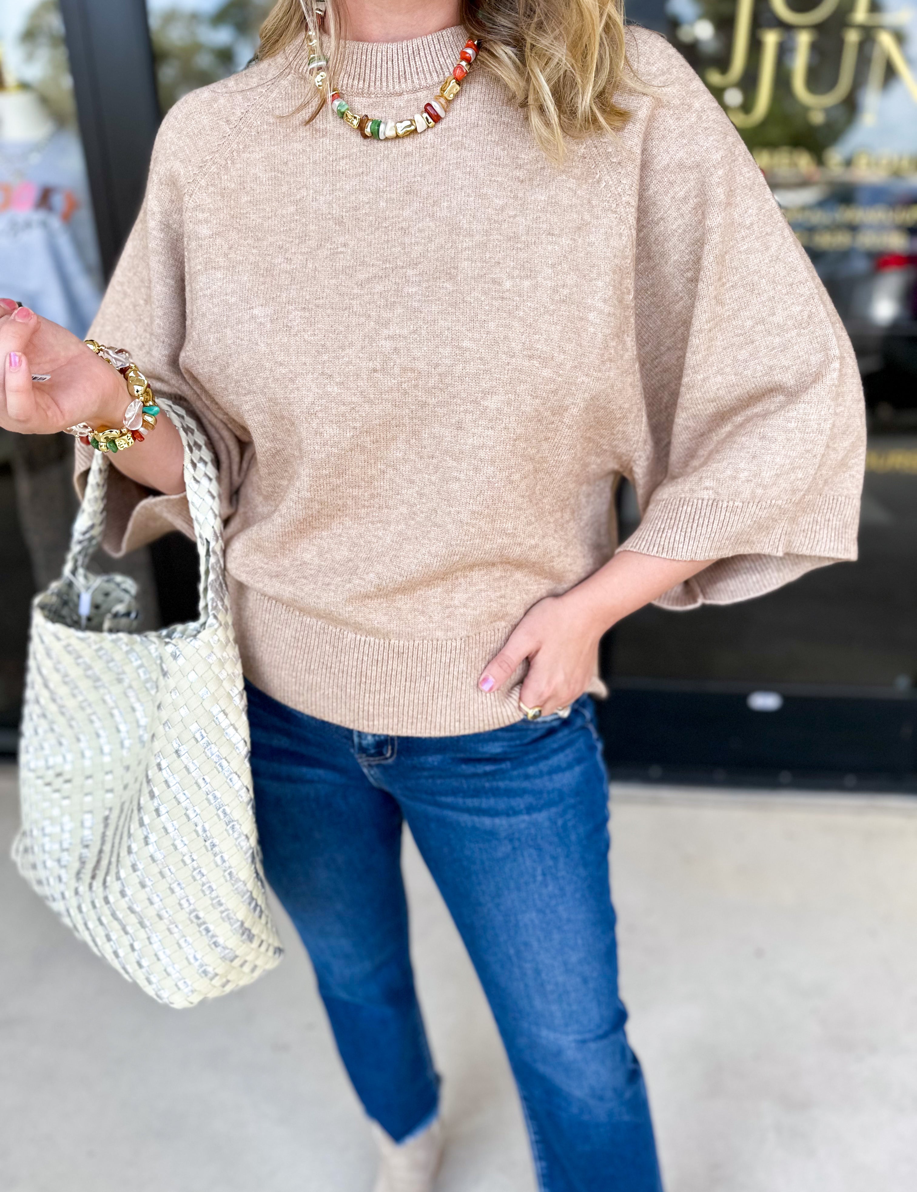 The Eva Sweater - Oatmeal-200 Fashion Blouses-JODIFL-July & June Women's Fashion Boutique Located in San Antonio, Texas
