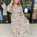 Fall Days Floral Midi Dress-500 Midi-POLOGRAM-July & June Women's Fashion Boutique Located in San Antonio, Texas
