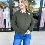 THML - The Chloe Rhinestone Detail Sweater-230 Sweaters/Cardis-THML-July & June Women's Fashion Boutique Located in San Antonio, Texas