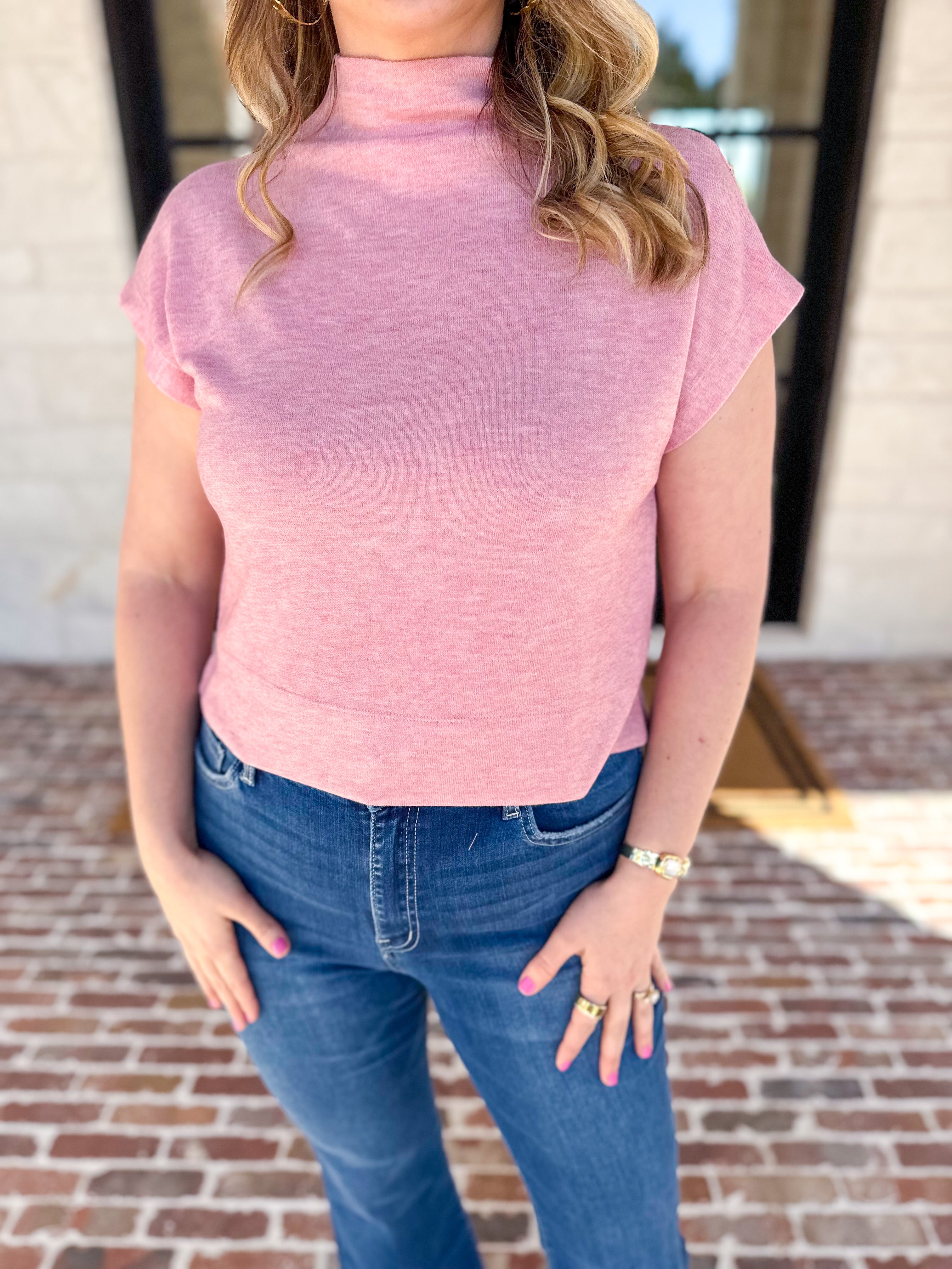 Soft Bloom Everyday Knit Top - Light Pink-230 Sweaters/Cardis-ENTRO-July & June Women's Fashion Boutique Located in San Antonio, Texas