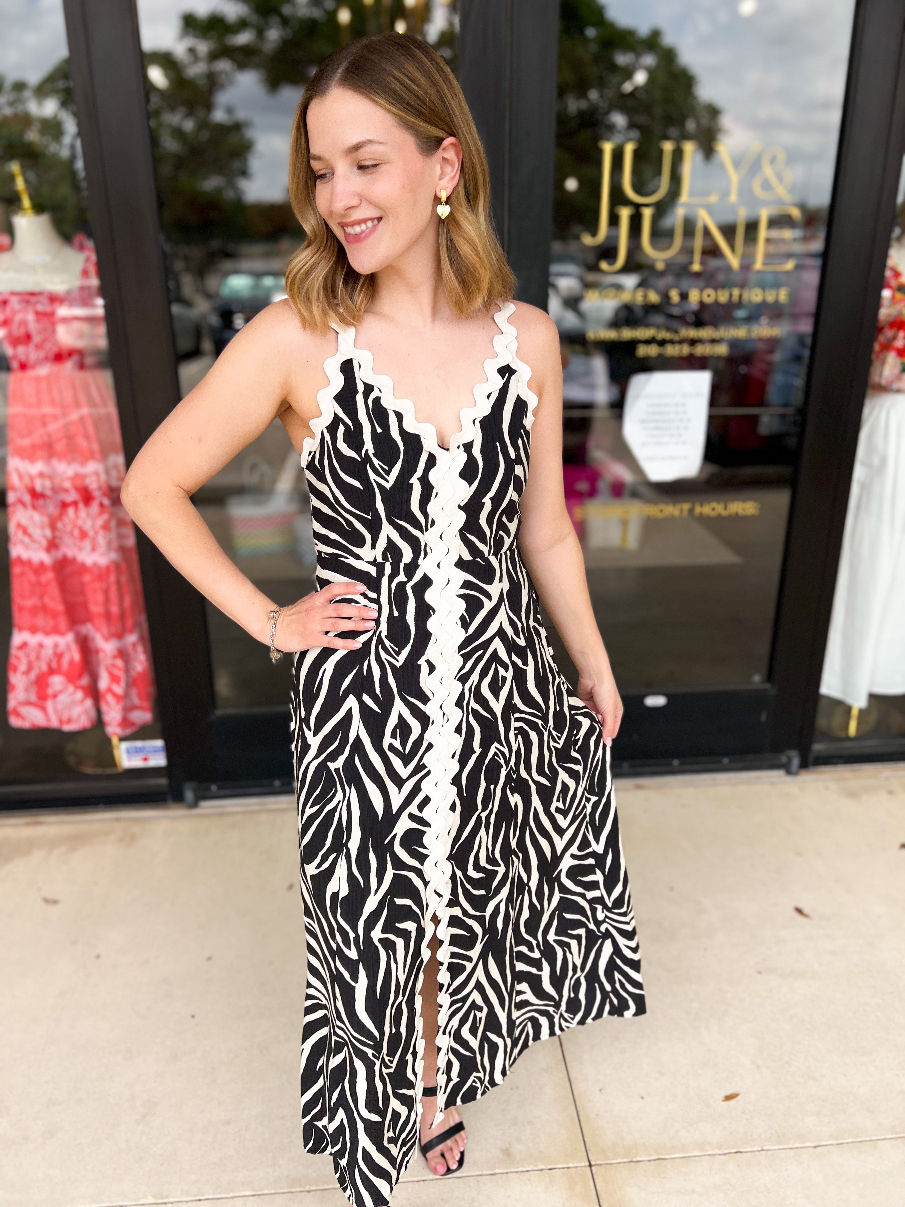 Urban RIc Rac Midi Dress-500 Midi-ENTRO-July & June Women's Fashion Boutique Located in San Antonio, Texas