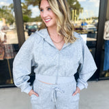 Soft Modal Hooded Jacket - Grey-300 Athleisure/Lounge-SKIES ARE BLUE-July & June Women's Fashion Boutique Located in San Antonio, Texas