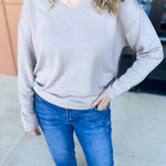 Mary Square - Hazel Long Sleeve - Sandy Mink-210 Casual Blouses-MARY SQUARE-July & June Women's Fashion Boutique Located in San Antonio, Texas