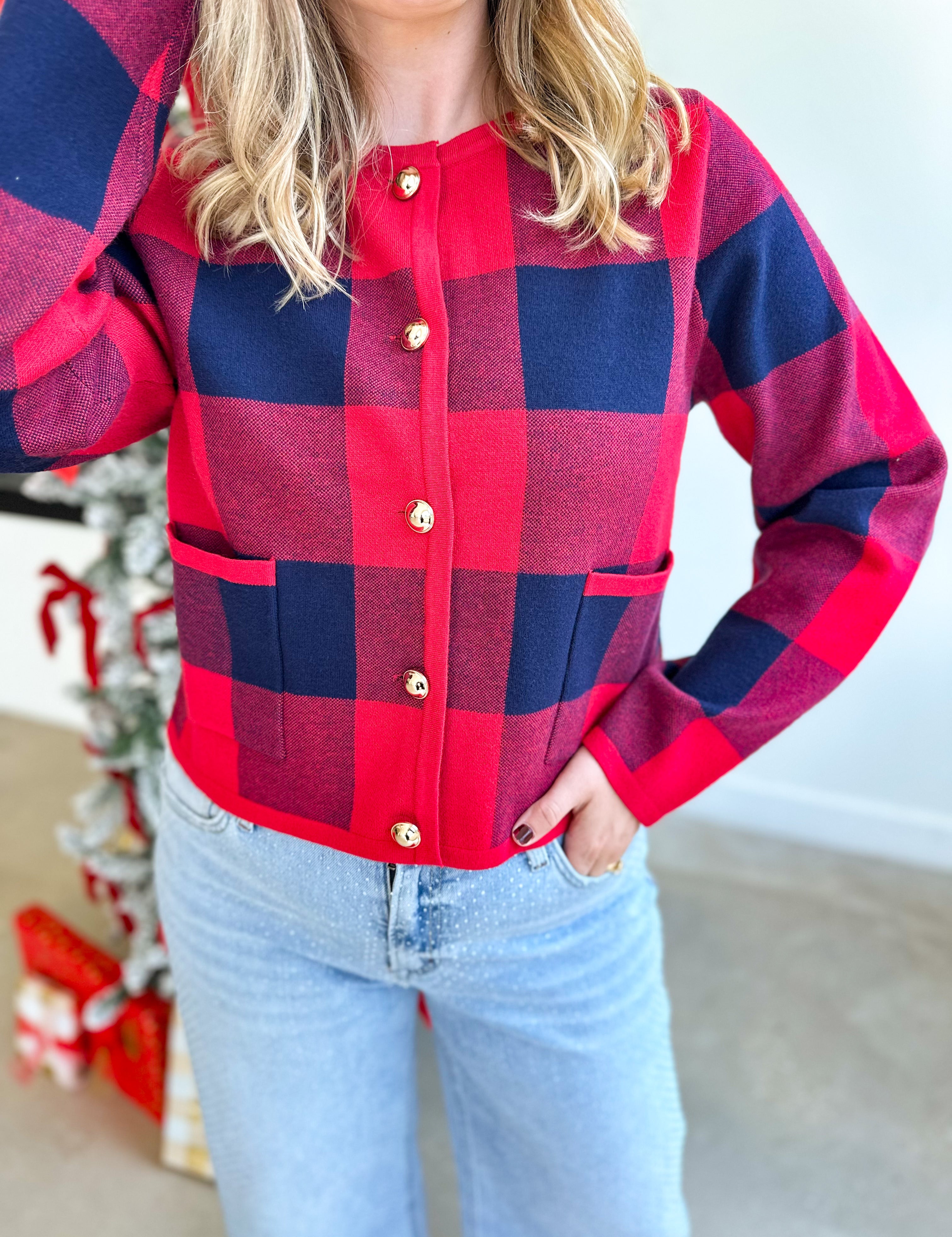 The Kat Cardigan - Red-230 Sweaters/Cardis-ENTRO-July & June Women's Fashion Boutique Located in San Antonio, Texas