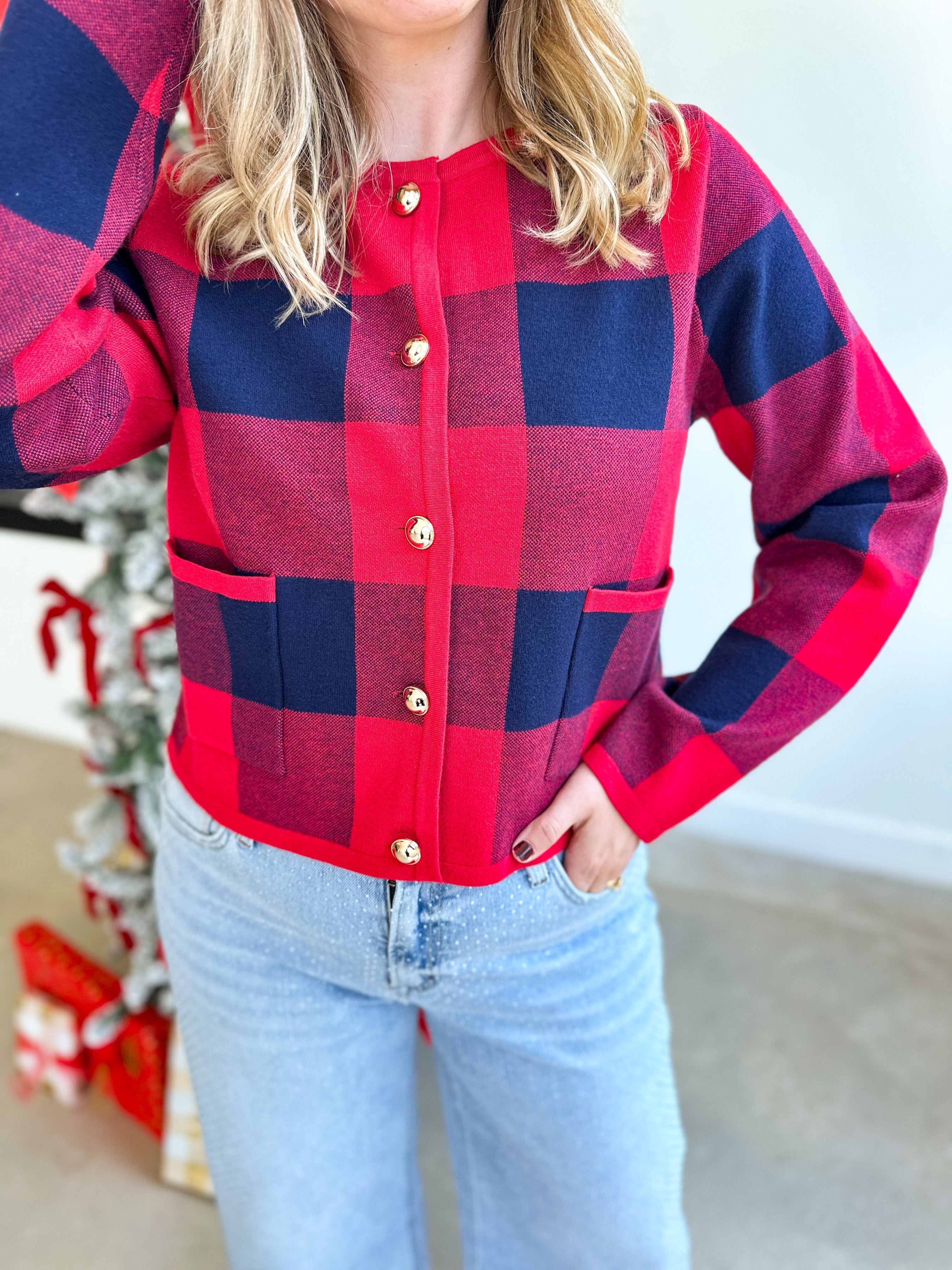 The Kat Cardigan - Red-230 Sweaters/Cardis-ENTRO-July & June Women's Fashion Boutique Located in San Antonio, Texas