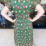 Olive Floral Midi Dress-500 Midi-FATE-July & June Women's Fashion Boutique Located in San Antonio, Texas