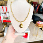 Easton Elle - Circle Tigers Eye Necklace-110 Jewelry & Hair-Easton Elle-July & June Women's Fashion Boutique Located in San Antonio, Texas