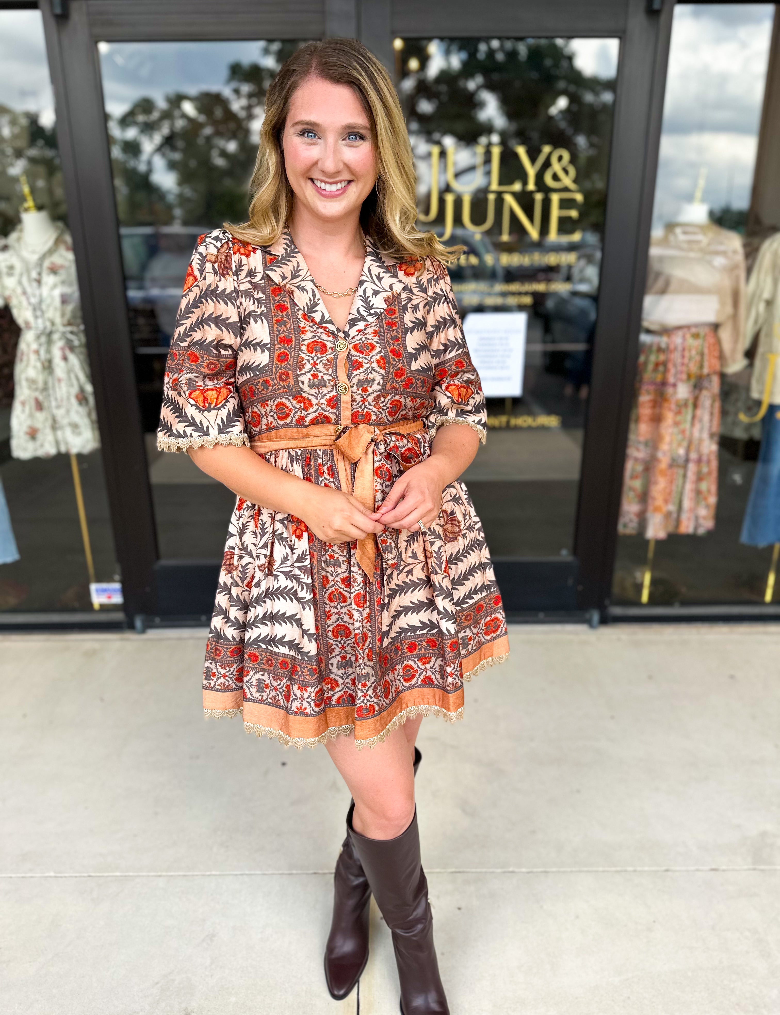 Charcoal Boho Mini Dress-510 Mini-ENTRO-July & June Women's Fashion Boutique Located in San Antonio, Texas