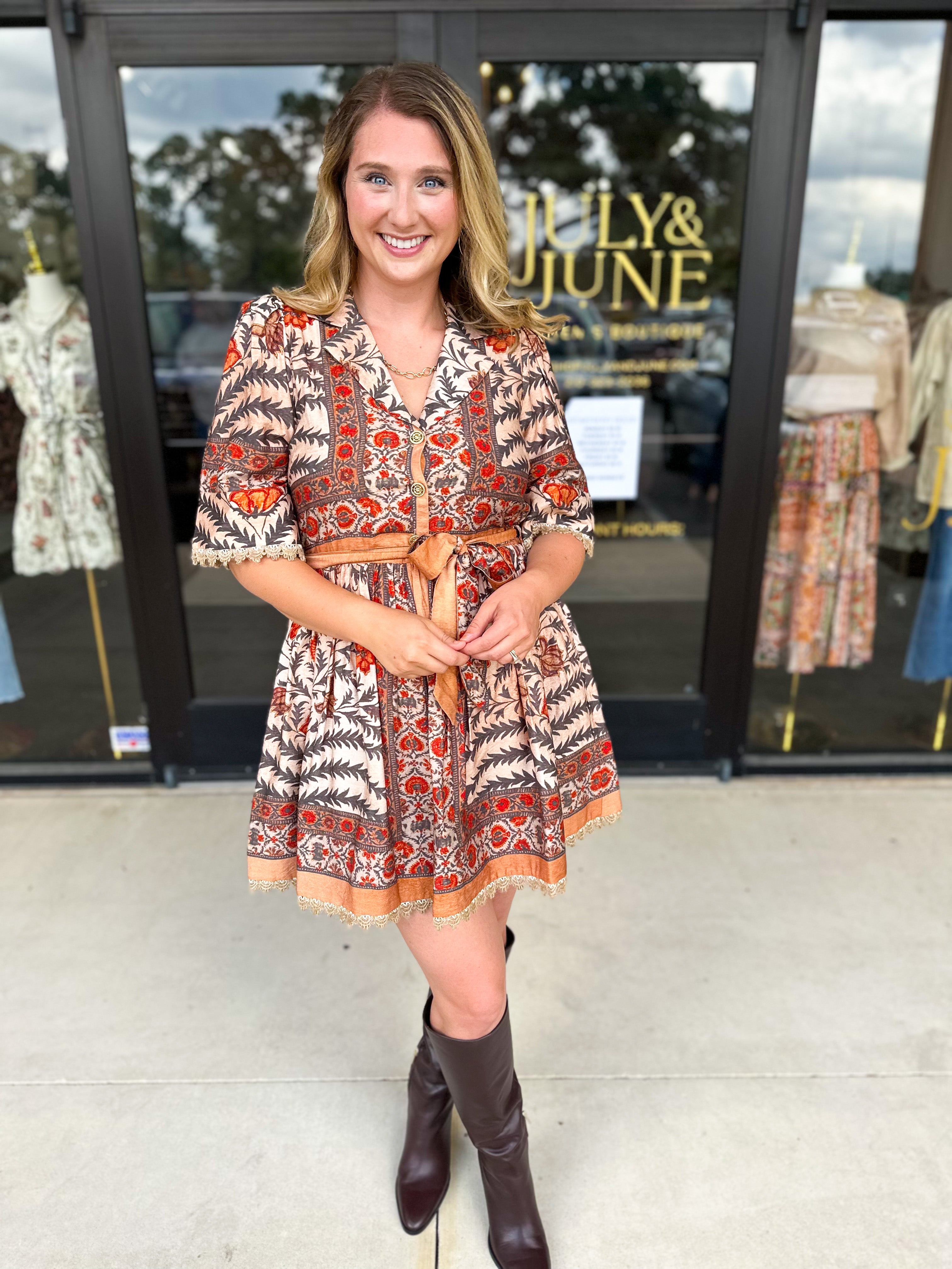 Charcoal Boho Mini Dress-510 Mini-ENTRO-July & June Women's Fashion Boutique Located in San Antonio, Texas