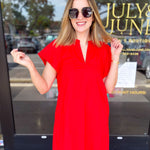 The Melinda Mini Dress - Red-510 Mini-PINCH-July & June Women's Fashion Boutique Located in San Antonio, Texas