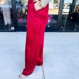 Chic Stain Trouser Pant - Red-400 Pants-SKIES ARE BLUE-July & June Women's Fashion Boutique Located in San Antonio, Texas