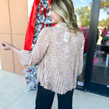 Champagne Cheetah Blouse-200 Fashion Blouses-FATE-July & June Women's Fashion Boutique Located in San Antonio, Texas