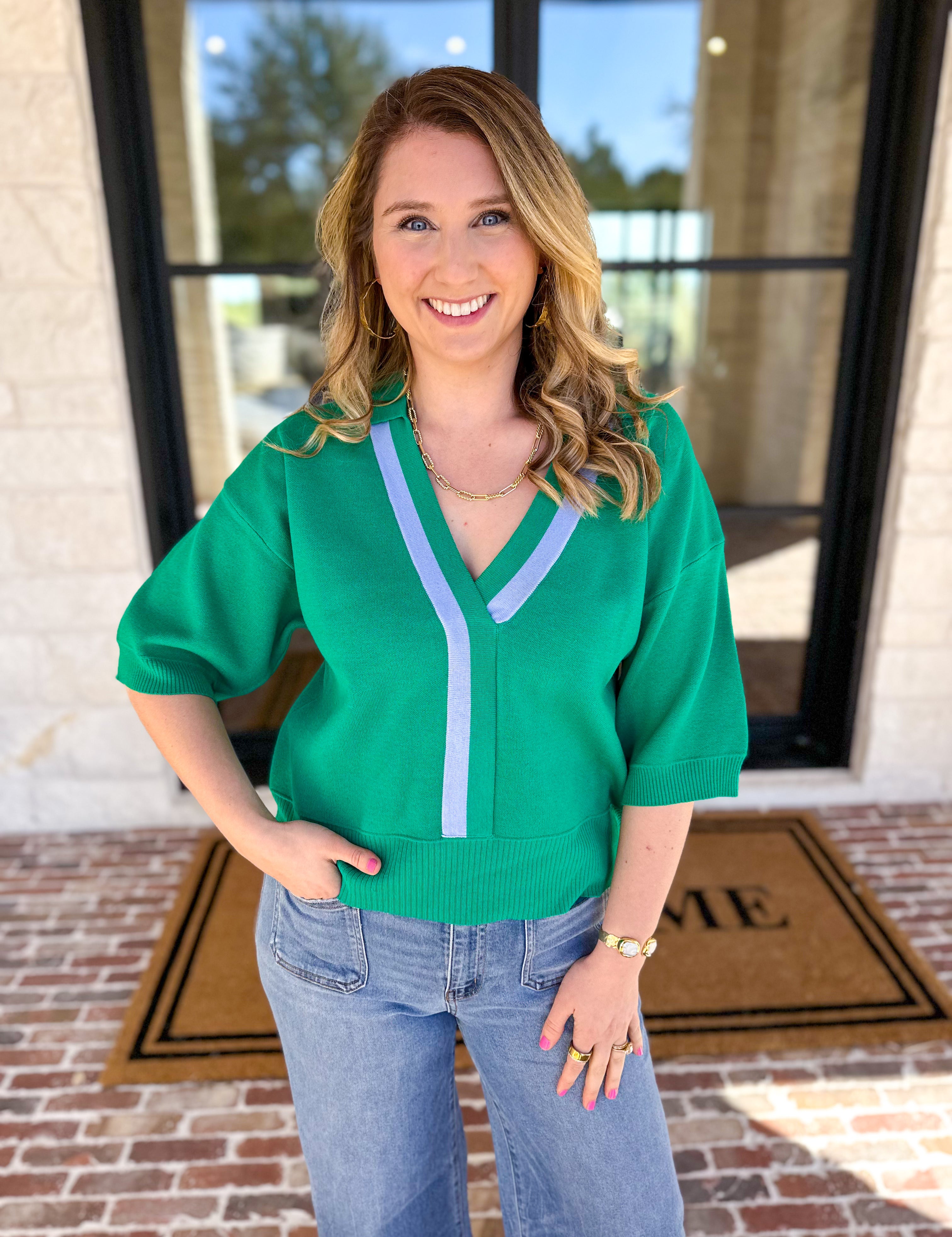 The Go-To Girl Sweater Top - Green-230 Sweaters/Cardis-ENTRO-July & June Women's Fashion Boutique Located in San Antonio, Texas