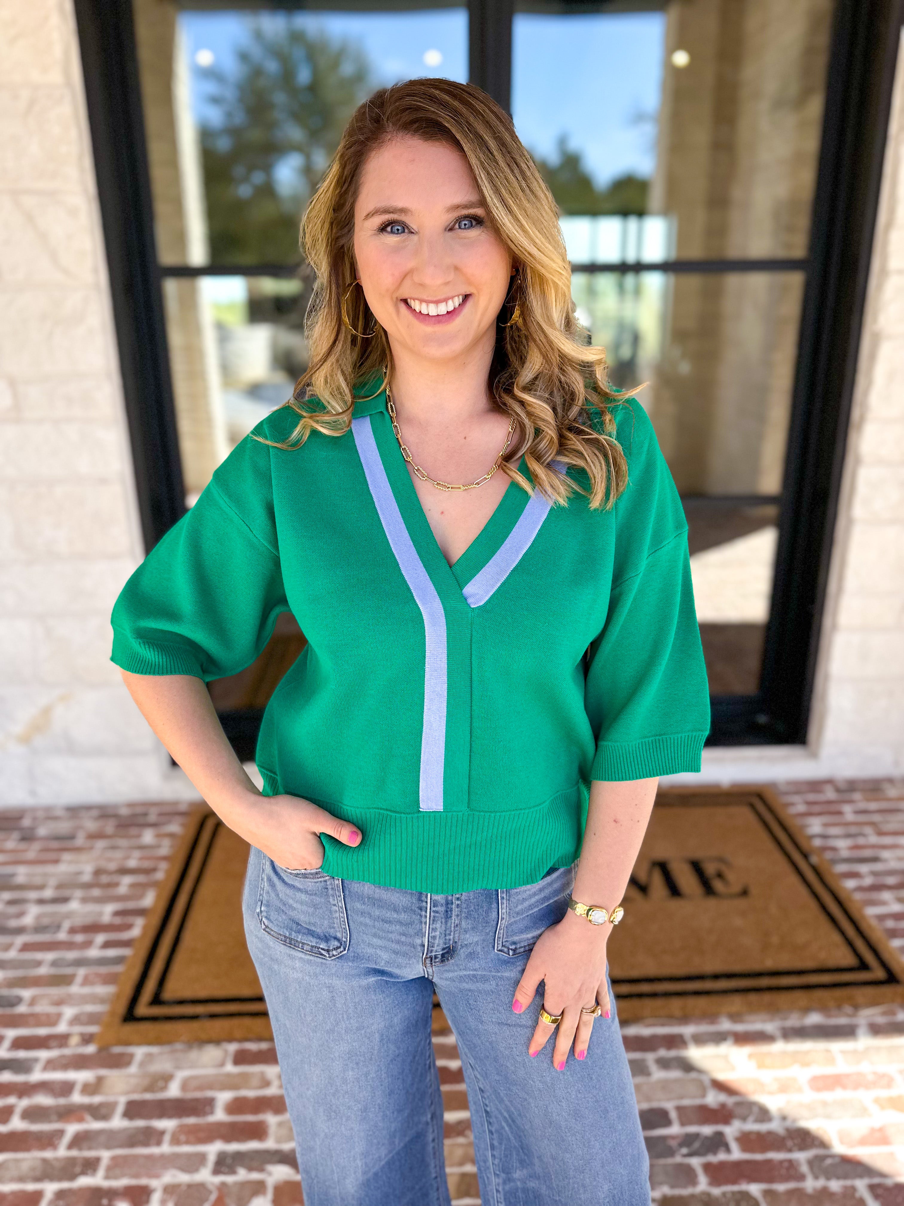 The Go-To Girl Sweater Top - Green-230 Sweaters/Cardis-ENTRO-July & June Women's Fashion Boutique Located in San Antonio, Texas