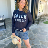 Catch of the Day Open Knit Sweater Top-230 Sweaters/Cardis-SHIRALEAH-July & June Women's Fashion Boutique Located in San Antonio, Texas