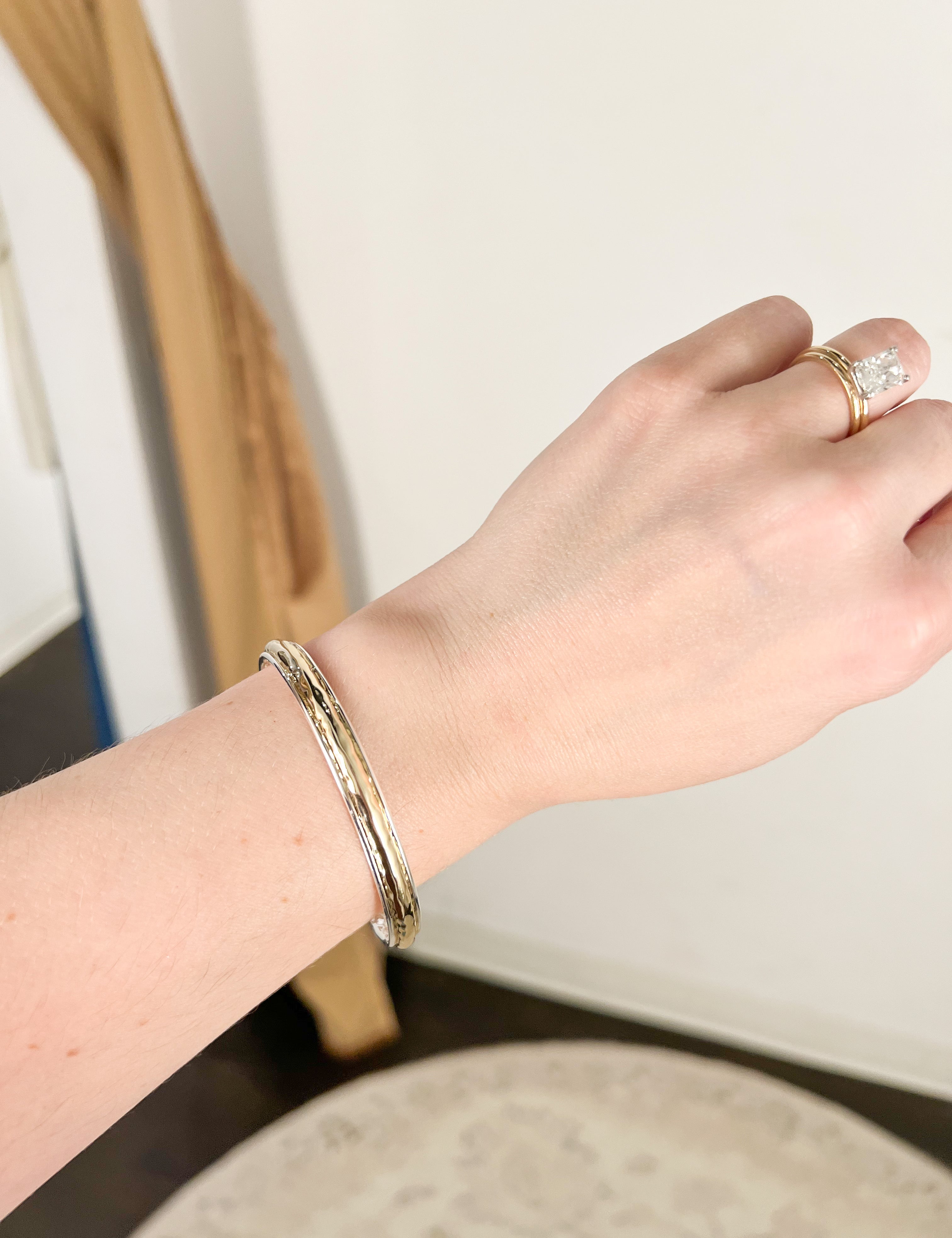 Natalie Wood - Golden Hour Cuff Bracelet - Gold/Silver-110 Jewelry & Hair-Natalie Wood-July & June Women's Fashion Boutique Located in San Antonio, Texas