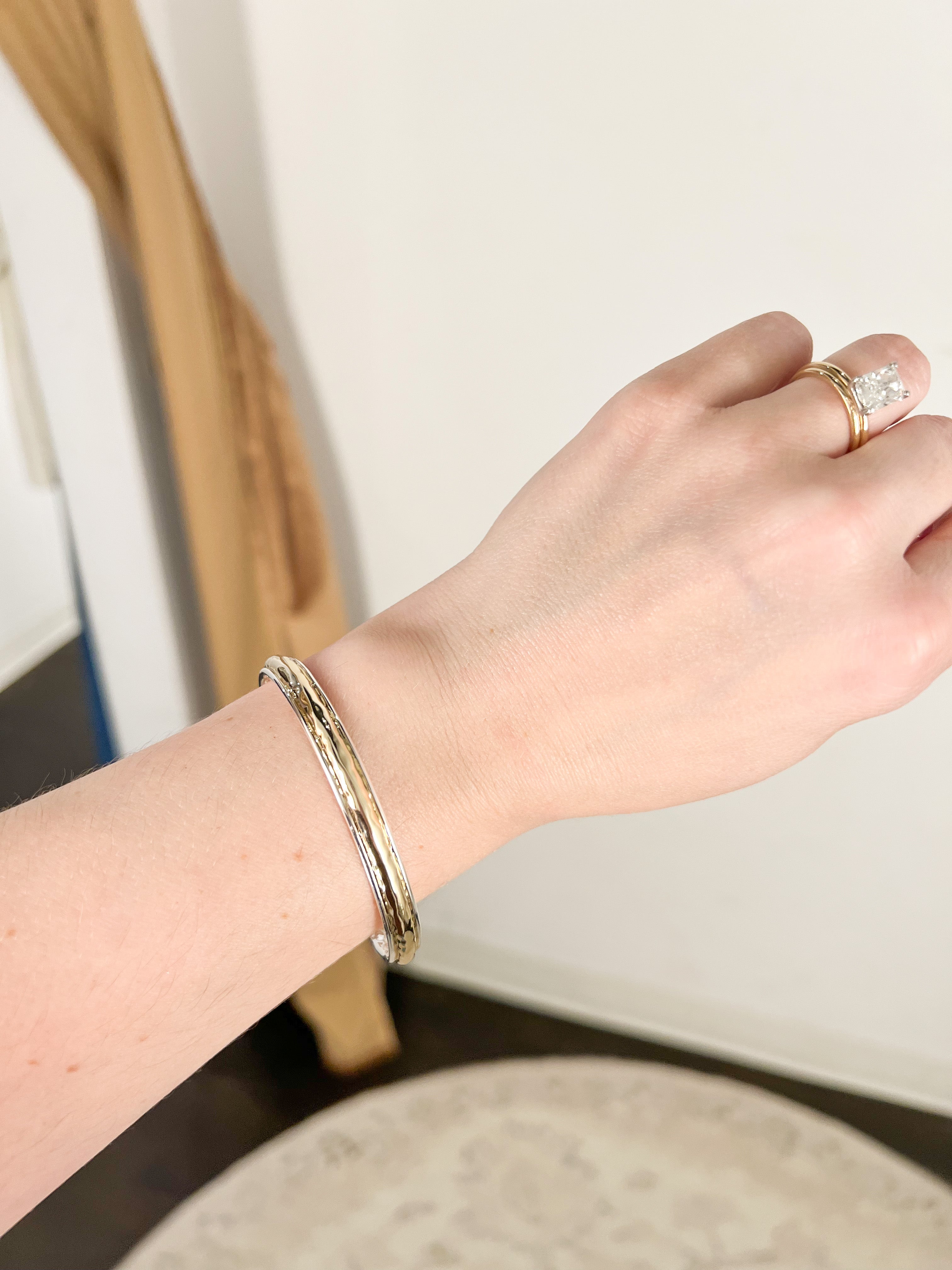 Natalie Wood - Golden Hour Cuff Bracelet - Gold/Silver-110 Jewelry & Hair-Natalie Wood-July & June Women's Fashion Boutique Located in San Antonio, Texas