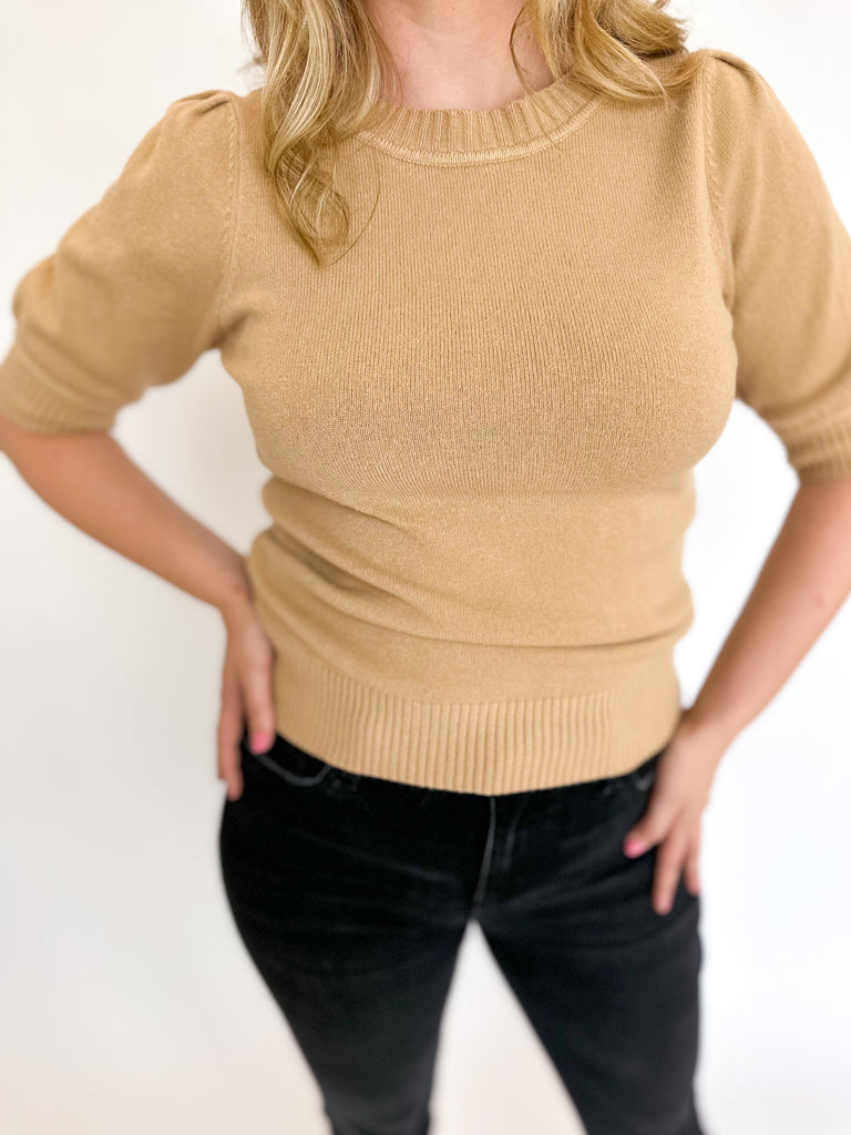 The Kate Sweater Top - Taupe-230 Sweaters/Cardis-&MERCI-July & June Women's Fashion Boutique Located in San Antonio, Texas
