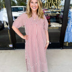The Casey Midi Dress - Rust-500 Midi-ENTRO-July & June Women's Fashion Boutique Located in San Antonio, Texas
