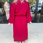 Classic Midi Dress - Deep Red-500 Midi-JODIFL-July & June Women's Fashion Boutique Located in San Antonio, Texas