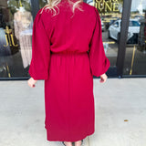 Classic Midi Dress - Deep Red-500 Midi-JODIFL-July & June Women's Fashion Boutique Located in San Antonio, Texas