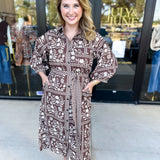 The Wrenlee Wrap Midi Dress - Chocolate Brown-500 Midi-POLOGRAM-July & June Women's Fashion Boutique Located in San Antonio, Texas