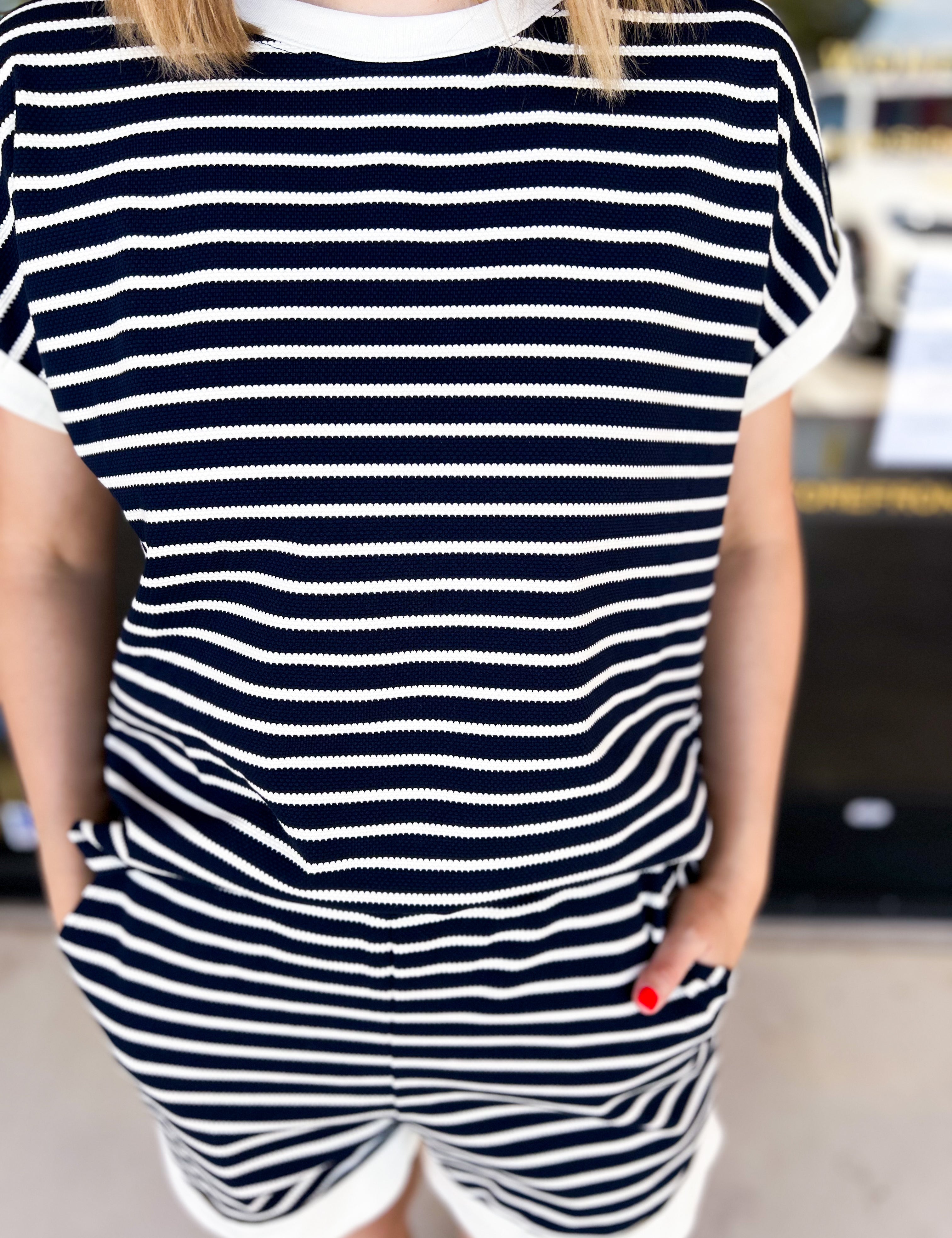Chic Comfy Set - Navy-210 Casual Blouses-JODIFL-July & June Women's Fashion Boutique Located in San Antonio, Texas