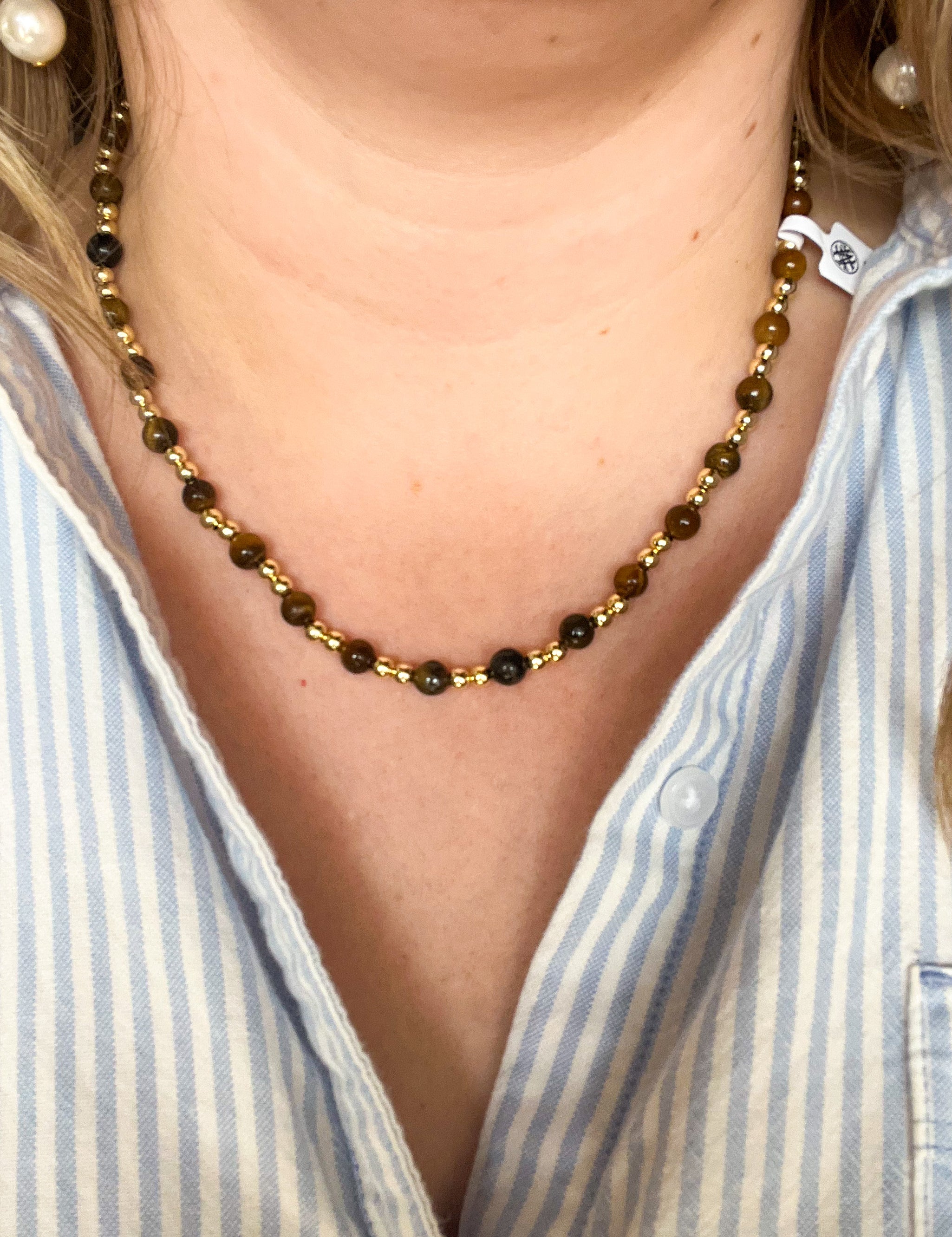 Natalie Wood - Adorned Mini Beaded Necklace - Tortoiseshell-110 Jewelry & Hair-Natalie Wood-July & June Women's Fashion Boutique Located in San Antonio, Texas