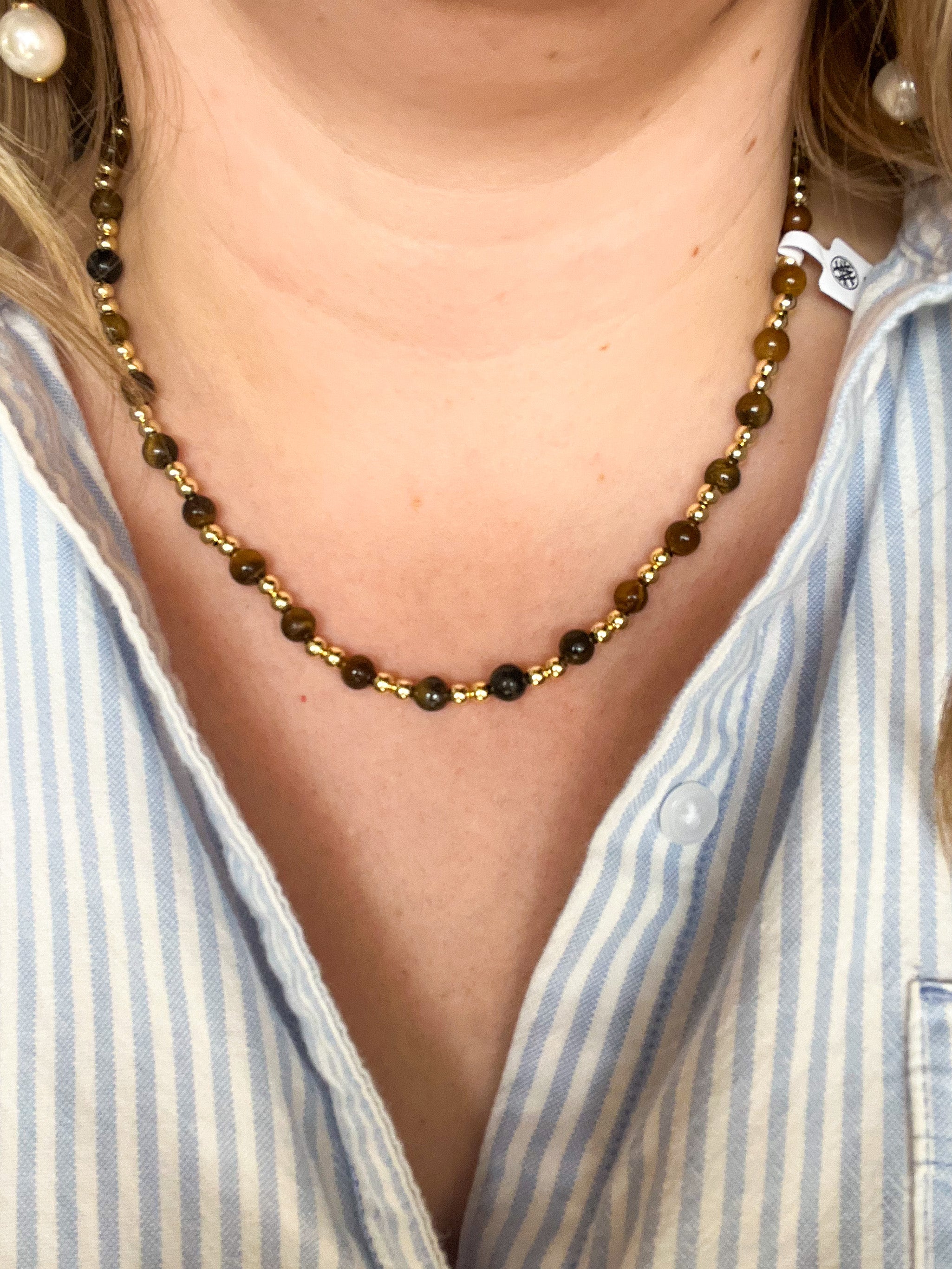 Natalie Wood - Adorned Mini Beaded Necklace - Tortoiseshell-110 Jewelry & Hair-Natalie Wood-July & June Women's Fashion Boutique Located in San Antonio, Texas