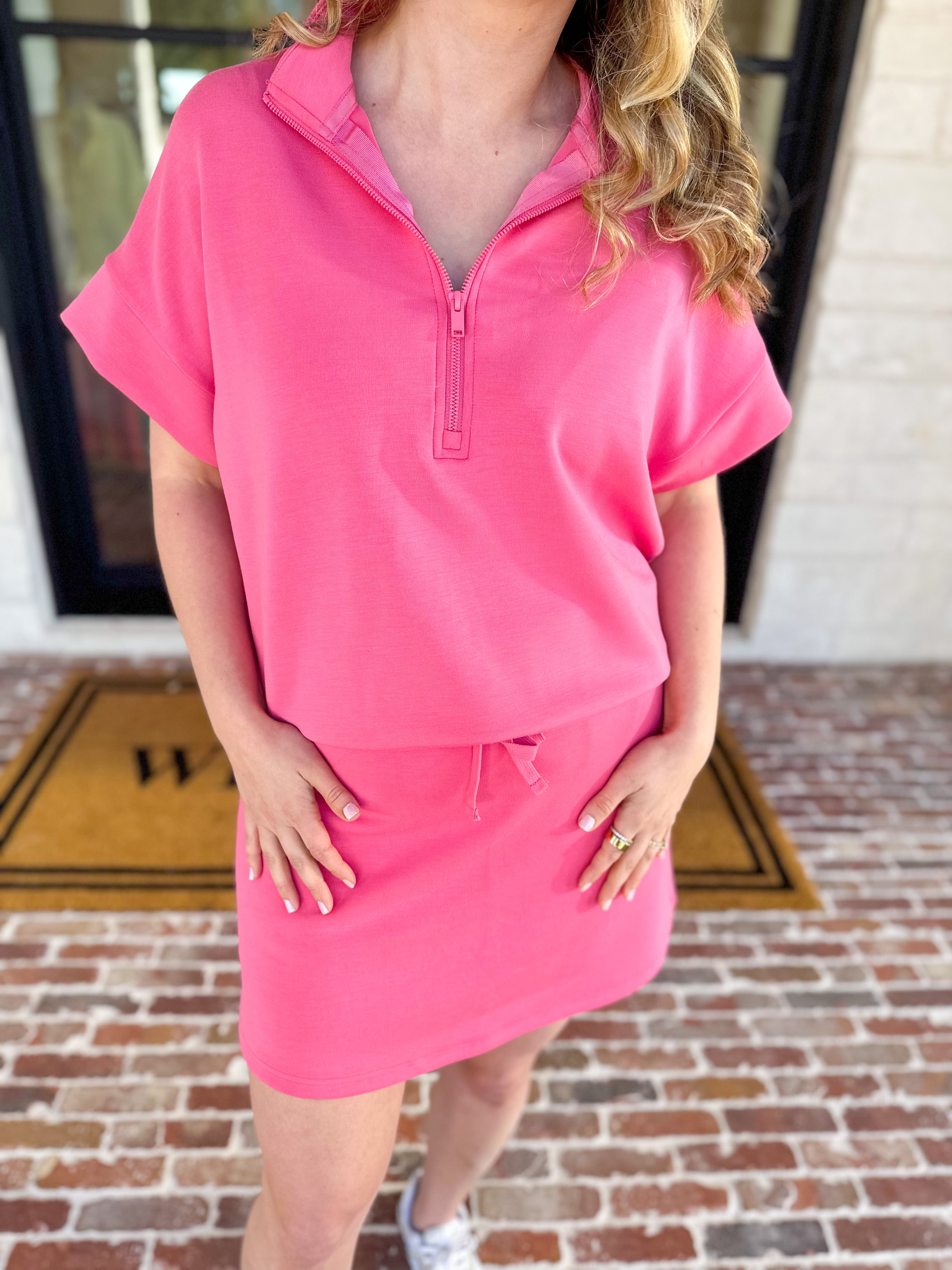 Weekend Traveler Skort Set - Pink-300 Athleisure/Lounge-RAE MODE-July & June Women's Fashion Boutique Located in San Antonio, Texas