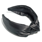 Satin Knotted Headband - Black-130 ACCESSORIES-SHIRALEAH-July & June Women's Fashion Boutique Located in San Antonio, Texas