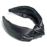Satin Knotted Headband - Black-130 ACCESSORIES-SHIRALEAH-July & June Women's Fashion Boutique Located in San Antonio, Texas