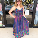 The Rowen Smocked Midi Dress-500 Midi-FATE-July & June Women's Fashion Boutique Located in San Antonio, Texas