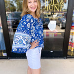 Katie Floral Blouse-200 Fashion Blouses-PINCH-July & June Women's Fashion Boutique Located in San Antonio, Texas