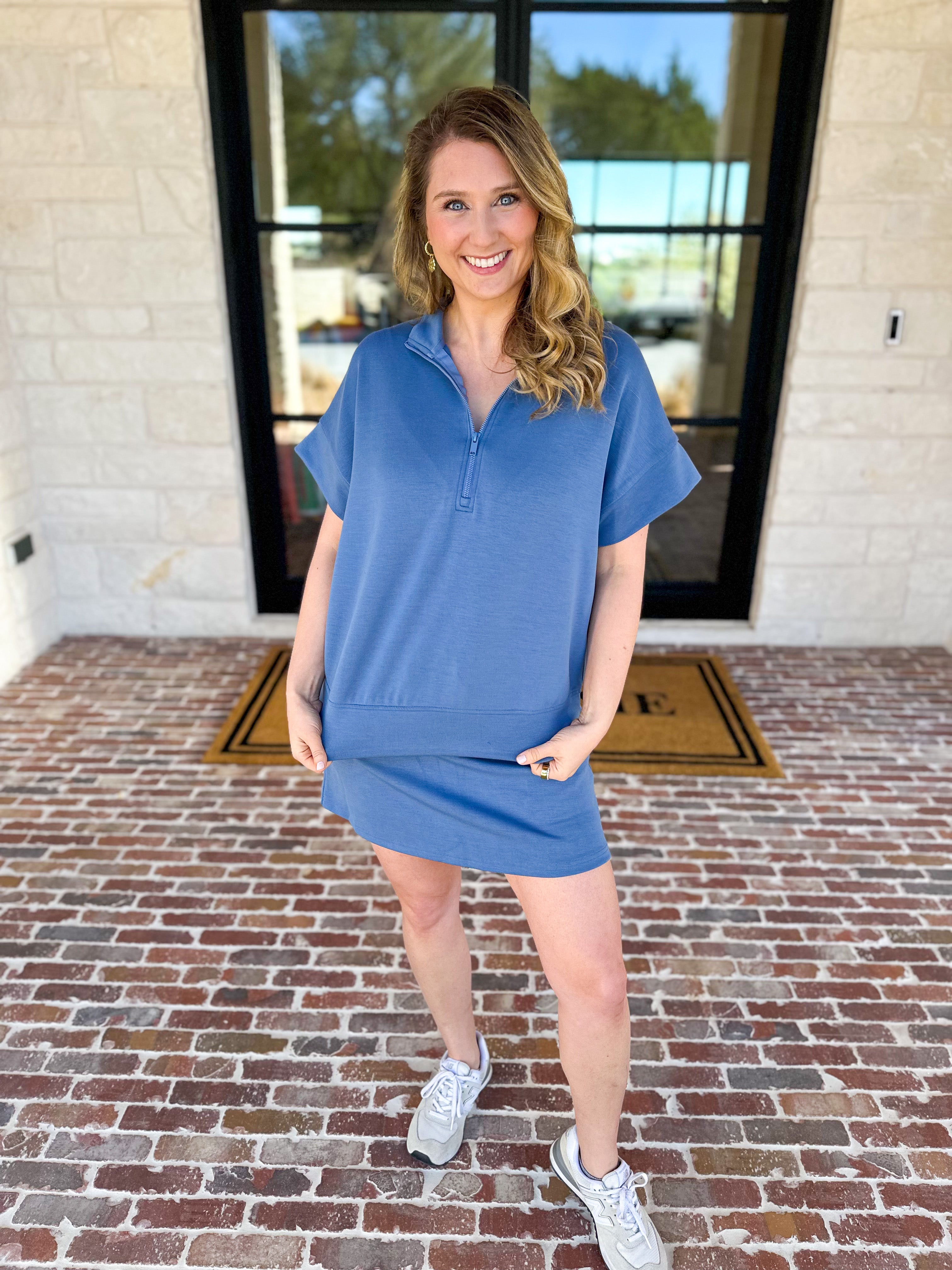 Weekend Traveler Skort Set - Sky Blue-300 Athleisure/Lounge-RAE MODE-July & June Women's Fashion Boutique Located in San Antonio, Texas
