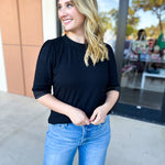 Elevated Black Comfy Tee-200 Fashion Blouses-POLOGRAM-July & June Women's Fashion Boutique Located in San Antonio, Texas