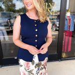 The Sophie Vest - Navy-600 Outerwear-SKIES ARE BLUE-July & June Women's Fashion Boutique Located in San Antonio, Texas
