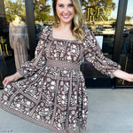 The Wrenlee Mini Dress - Chocolate Brown-510 Mini-POLOGRAM-July & June Women's Fashion Boutique Located in San Antonio, Texas