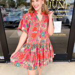 The Carrie Floral Print Mini Dress-510 Mini-OLIVACEOUS-July & June Women's Fashion Boutique Located in San Antonio, Texas