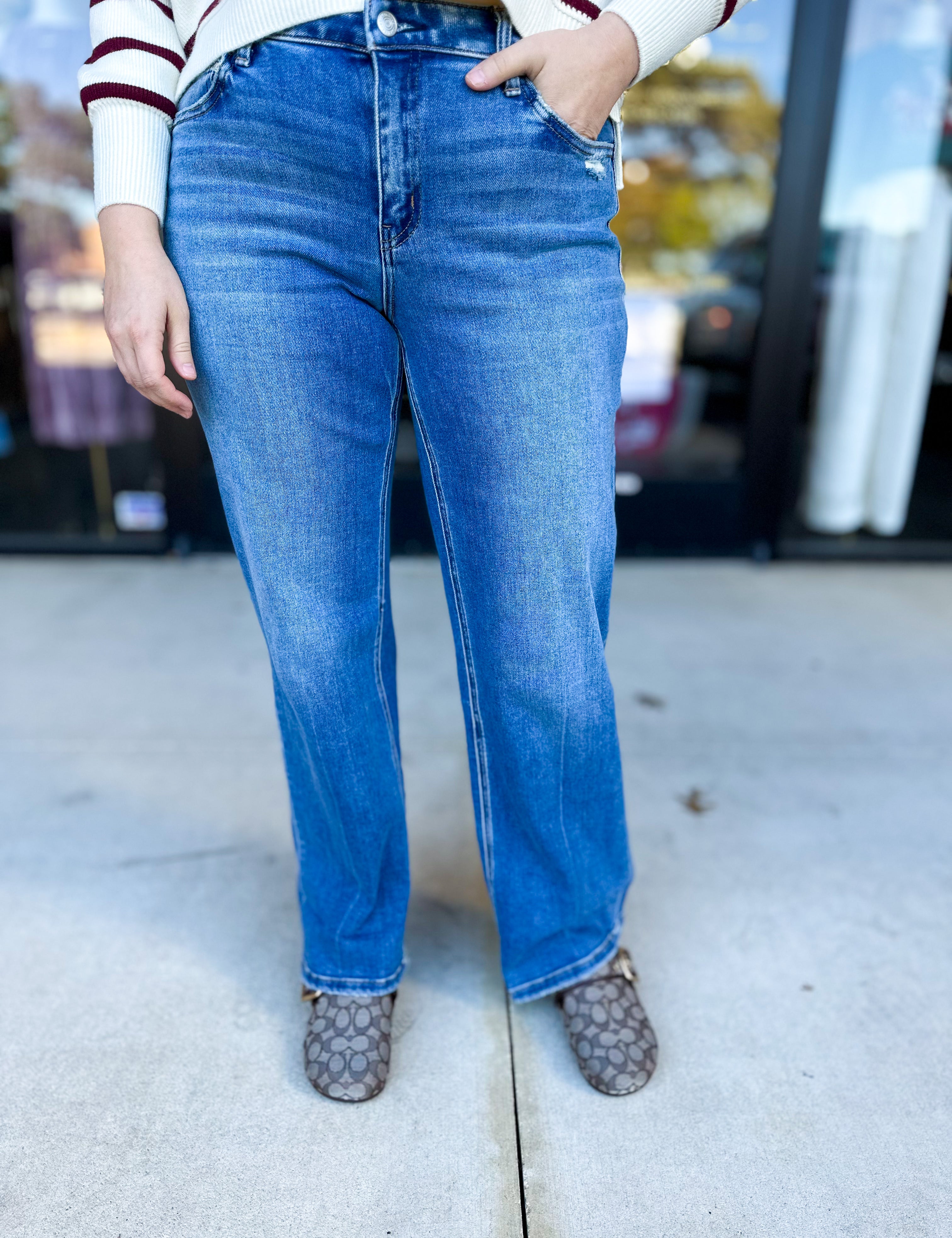 Vervet - Mid Rise Ankle Cuffed Jeans-400 Pants-VEVERT BY FLYING MONKEY-July & June Women's Fashion Boutique Located in San Antonio, Texas