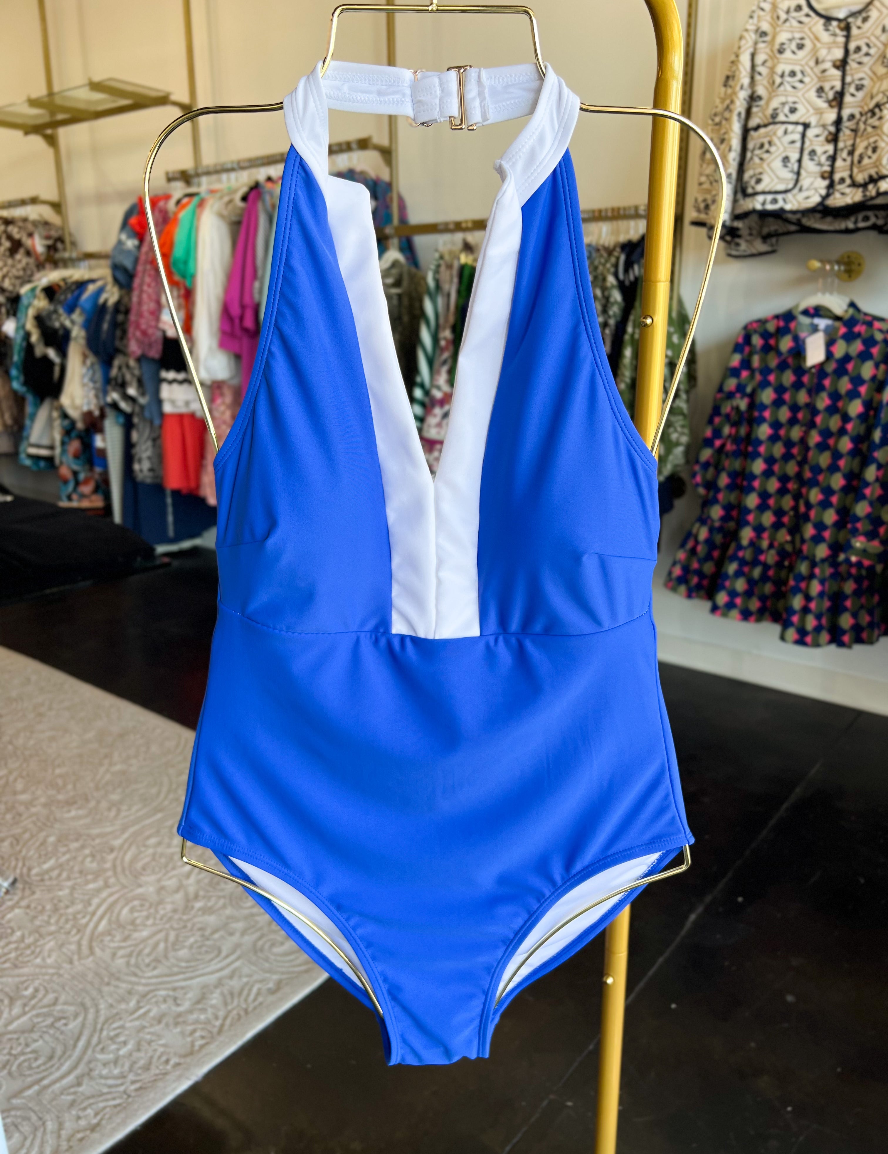 Mary Square - Blue Collins Swimsuit - FINAL SALE-300 Athleisure/Lounge-MARY SQUARE-July & June Women's Fashion Boutique Located in San Antonio, Texas