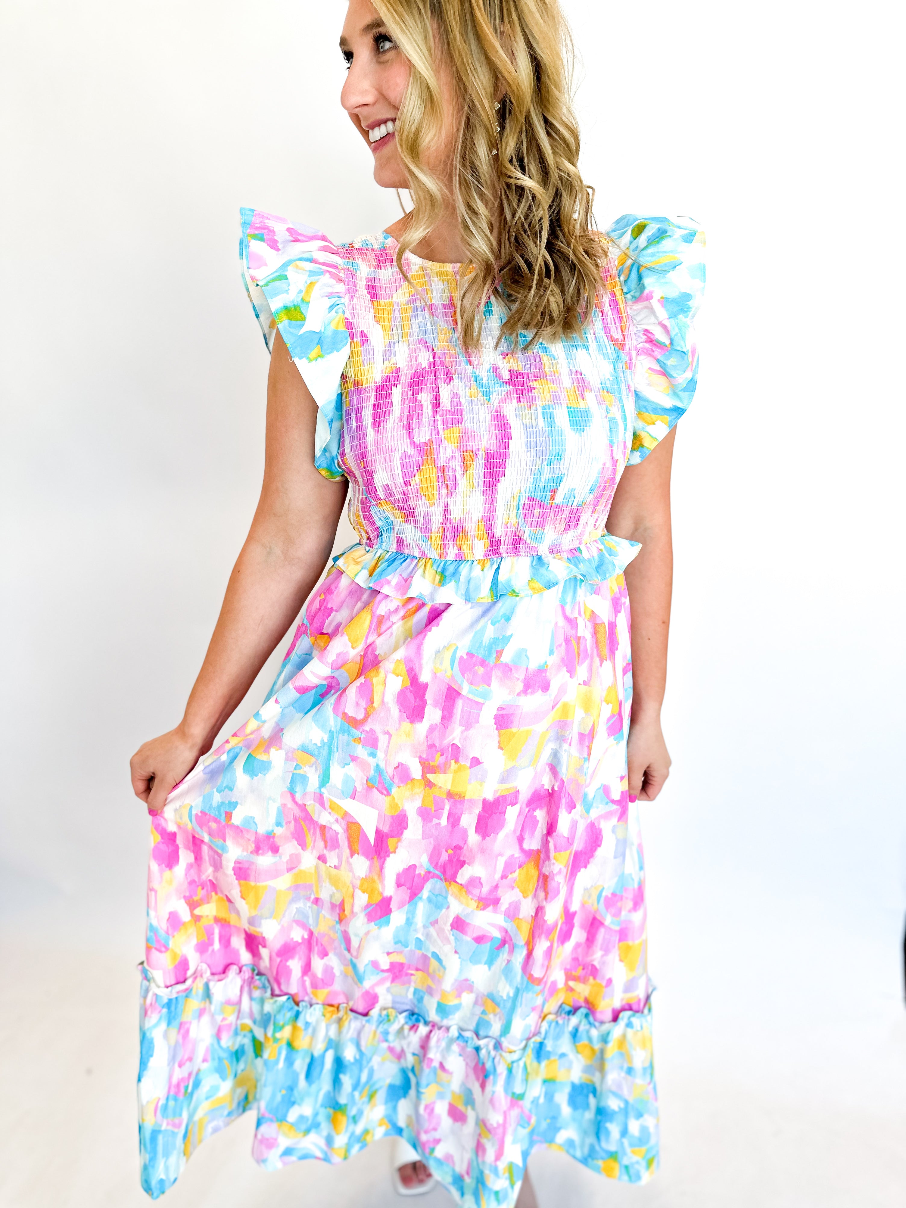 Summertime Sunset Midi Dress-500 Midi-FANTASTIC FAWN-July & June Women's Fashion Boutique Located in San Antonio, Texas