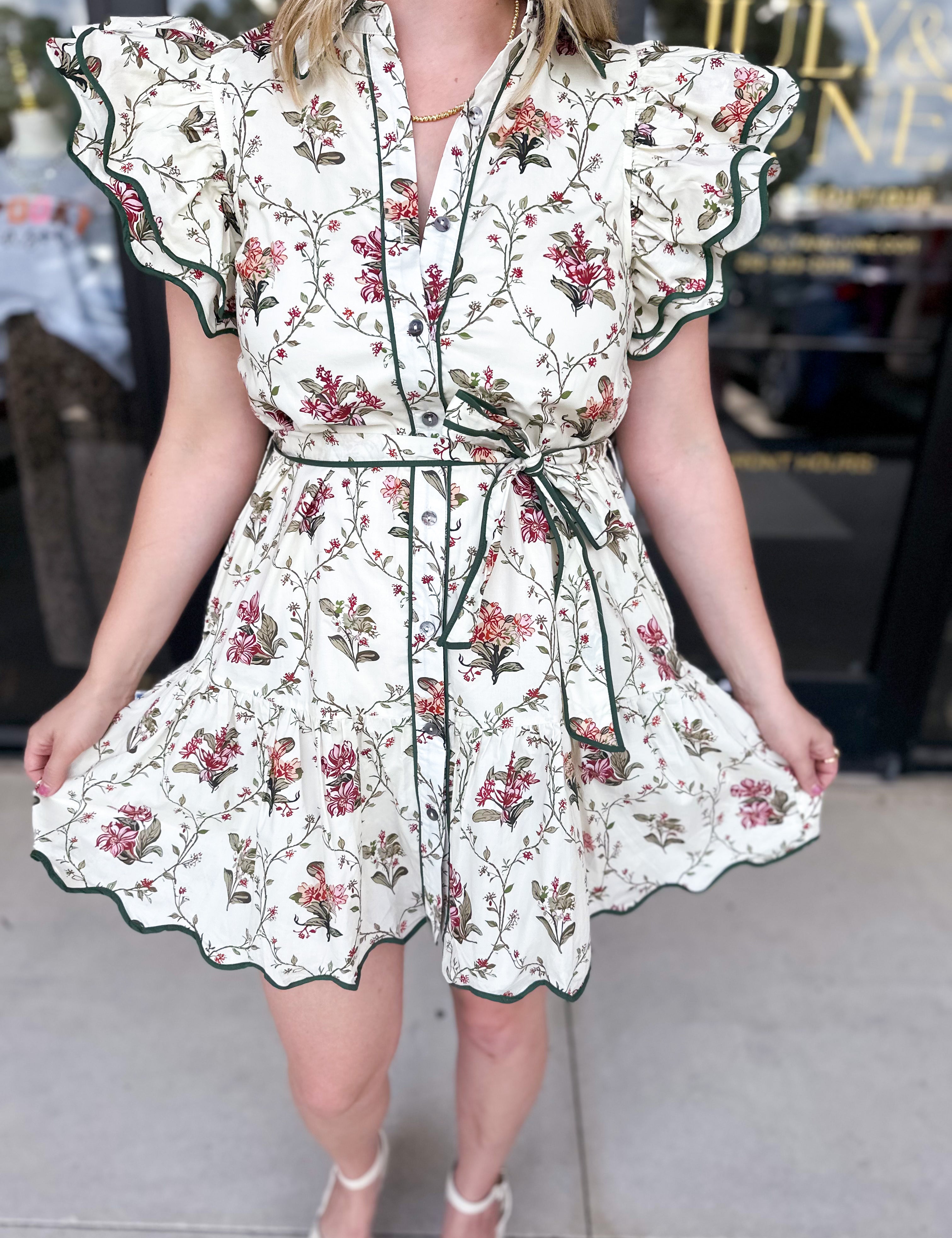 Floral Elegance Mini Dress-510 Mini-ENTRO-July & June Women's Fashion Boutique Located in San Antonio, Texas