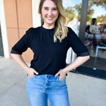 Elevated Black Comfy Tee-200 Fashion Blouses-POLOGRAM-July & June Women's Fashion Boutique Located in San Antonio, Texas