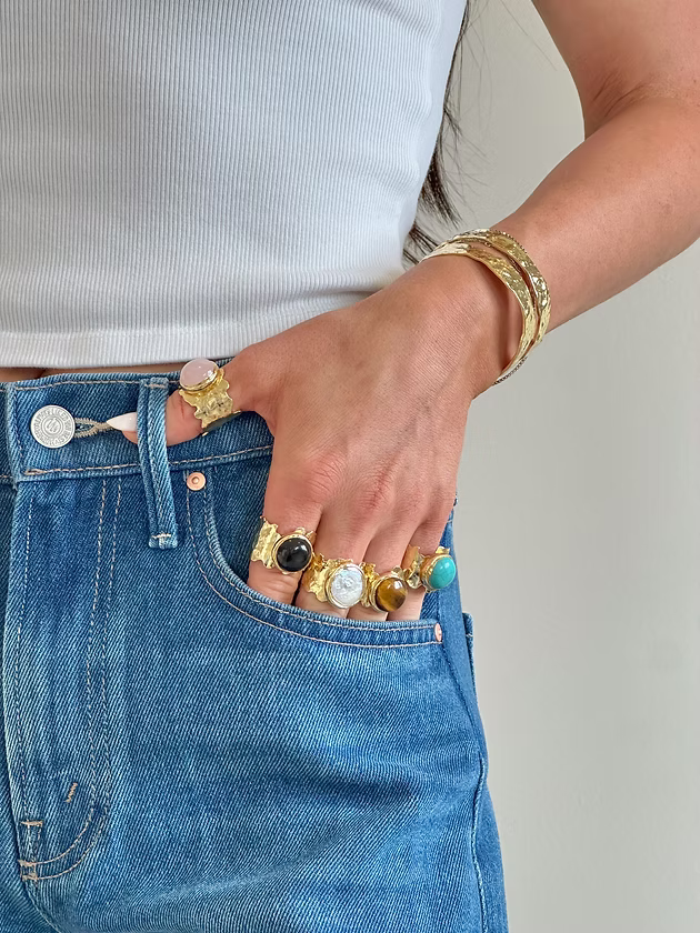 Easton Elle - Cove Ring - Black Onyx-110 Jewelry & Hair-Easton Elle-July & June Women's Fashion Boutique Located in San Antonio, Texas