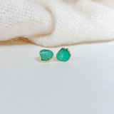 Easton Elle - Irregular Green Stud Earrings